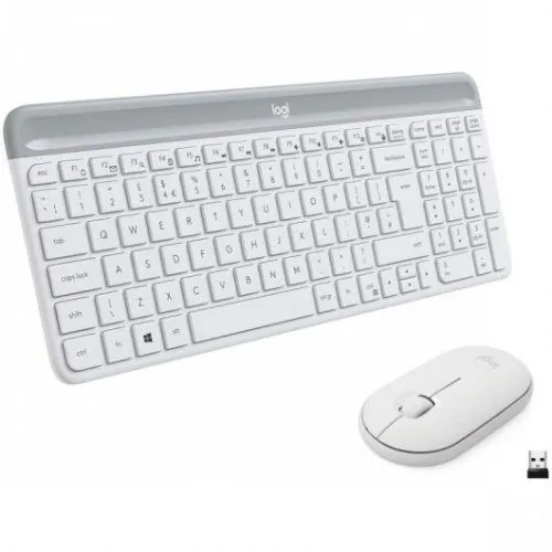 Logitech MK470 Slim Combo Teclado + Ratón Inalámbricos Blanco 920-009199