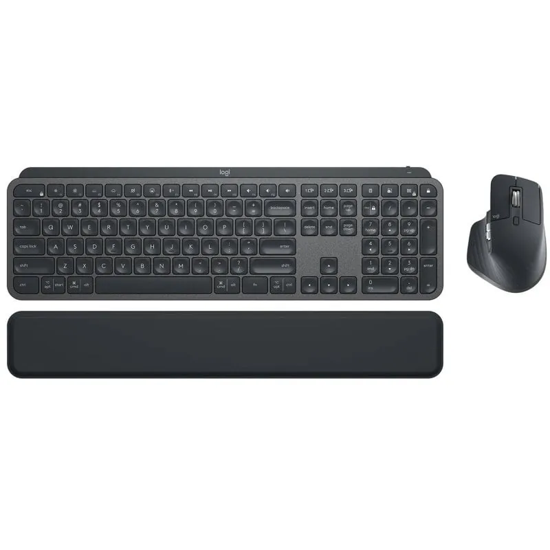 Logitech MX Keys S Combo Teclado y Ratón Inalámbrico Bluetooth con Reposamuñecas Grafito 920-011610