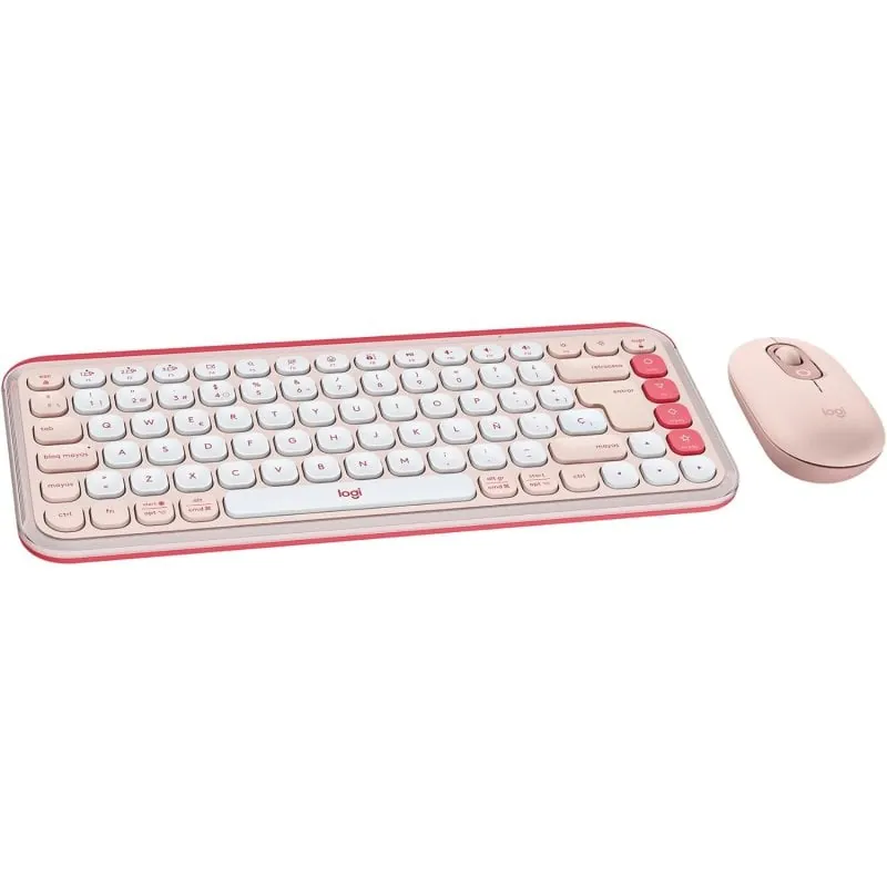 Logitech Pop Icon Combo Pack Teclado + Ratón Inalámbrico Rosa 920-013120