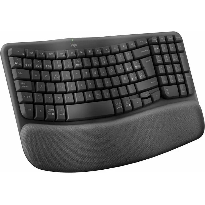 Logitech Wave Keys Teclado Inalámbrico Ergonómico Bluetooth Grafito 920-012296