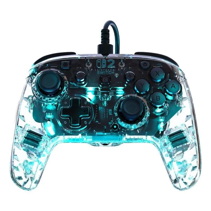 Mando Turtle Beach Afterglow Switch 2 RGB Cable Botones Programables Transparente S2 AWCR