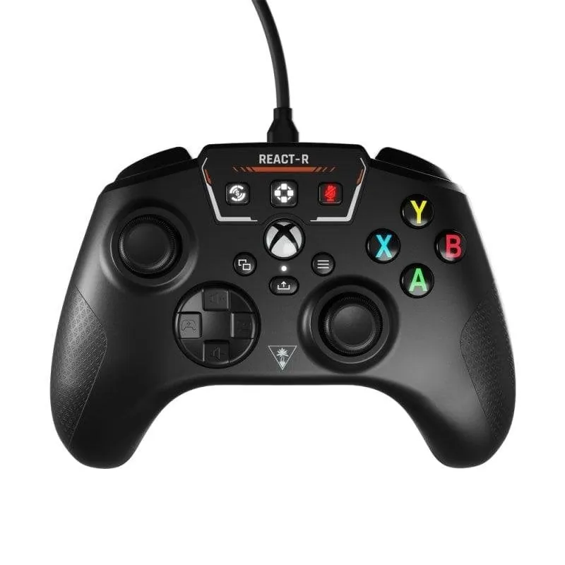 Mando Turtle Beach REACT-R negro con audio para Xbox y PC, cable 2,5 m, vibración 0731855007288