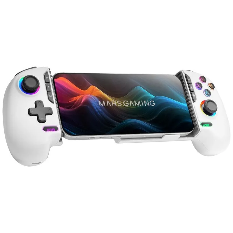 Mars Gaming MGPXPRO Gamepad Bluetooth Hasta 7" PS4/Switch/Switch 2/PC/Android/iOS 13.0+ Blanco MGPXPROW
