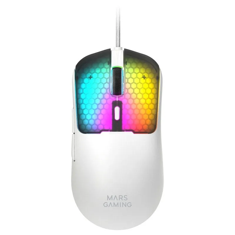 Mars Gaming MM-VIPER Ratón Gaming 12800 DPI 56g RGB Chroma Blanco MMVIPERW