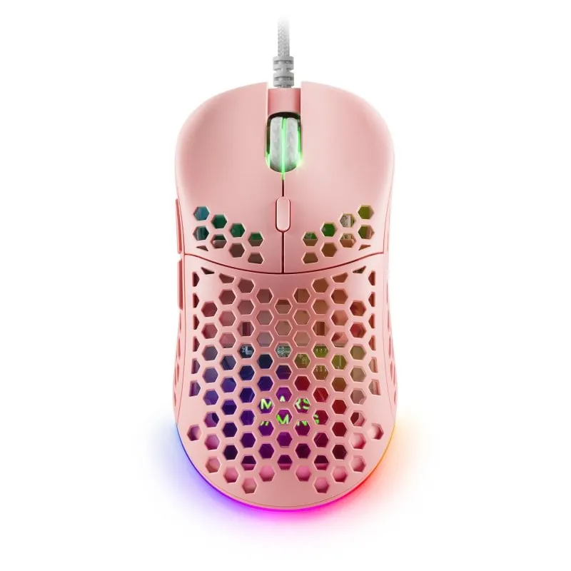 Mars Gaming MM55P Ratón Gaming RGB 12800 DPI Rosa MM55P