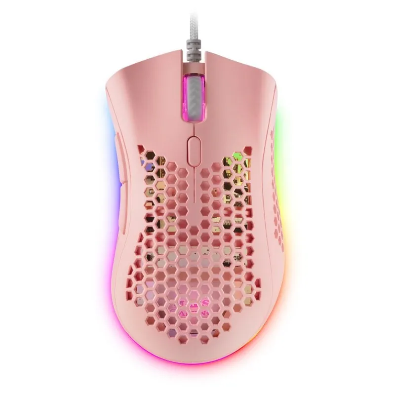 Mars Gaming MMEX Ratón Gaming RGB 32000DPI Rosa MMEXP