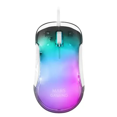 Mars Gaming MMGLOWW Ratón Gaming RGB 12800 DPI Blanco MMGLOWW