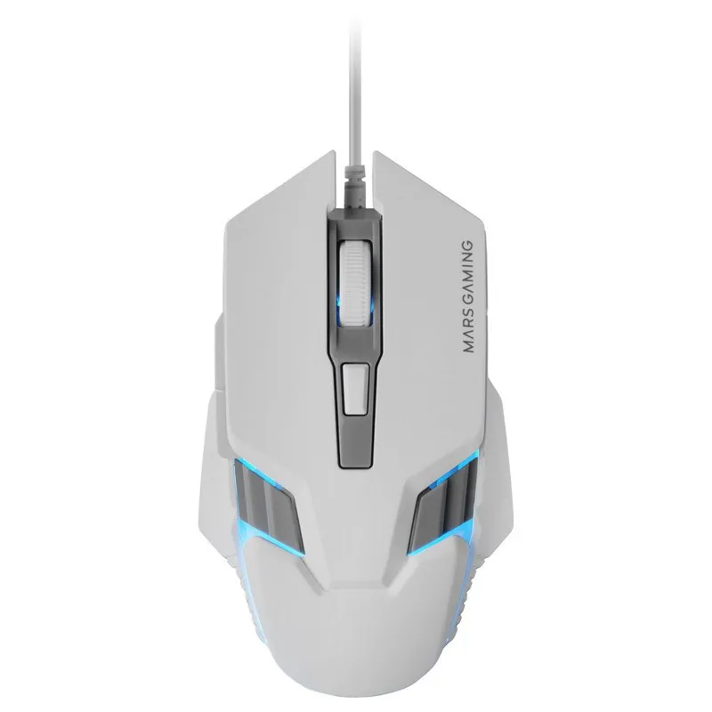 Mars Gaming MMM024 Ratón Gaming RGB Flow Sensor Óptico 4000 DPI Blanco MM024W