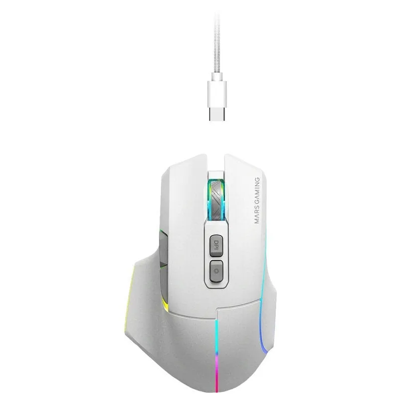 Mars Gaming MMW-VECTOR Ratón Inalámbrico Tri-mode 12000 DPI 70h Blanco MMWVECTORW