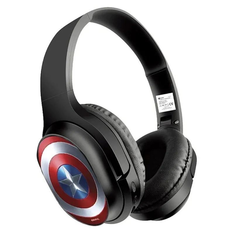 Marvel Auriculares Inalámbricos Capitán América 001 Negros LCMHPWCAPAM001