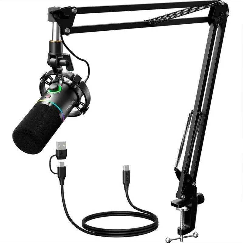 Micrófono Maono PD200XS USB/XLR cardioide con iluminación RGB y brazo soporte PD200XSMAONO
