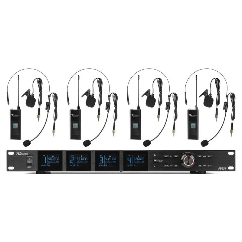 Micrófono Power Dynamics PD524B inalámbrico diadema condensador 100 canales 179.026
