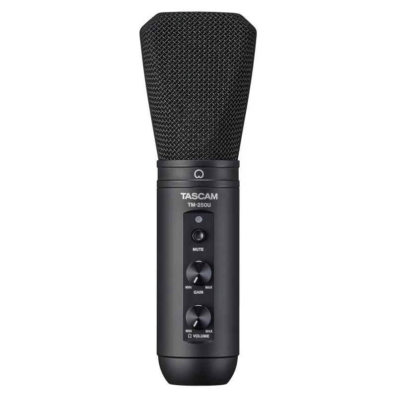 Micrófono Tascam TM-250U USB Supercardioide con mute y soporte de sobremesa TM-250U