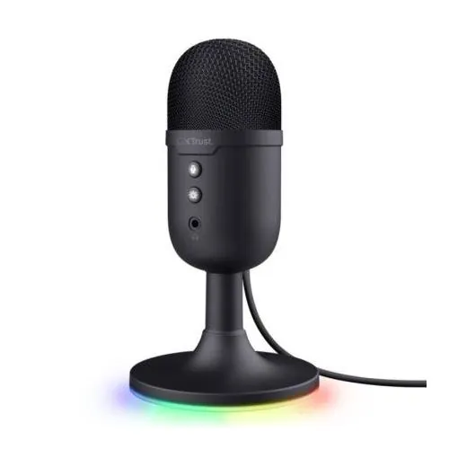 Micrófono Trust GXT 234 Yunix USB cardioide compacto RGB con salida auriculares 25372