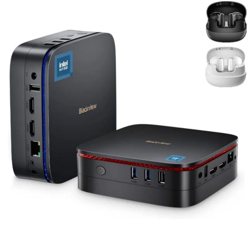 Mini PC Blackview MP60 Intel N150 16GB 1TB SSD HDMI Dual 4K Windows 11 Pro MP60(16+1TB)N150-BLACK+AIRBUDS20
