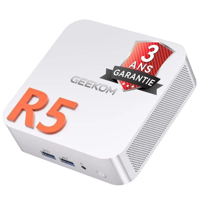Mini PC GEEKOM A7 AMD Ryzen 5 7535HS 16GB 1TB SSD Radeon 660M Windows 11 Pro USB4 GMA7R57535HS-161