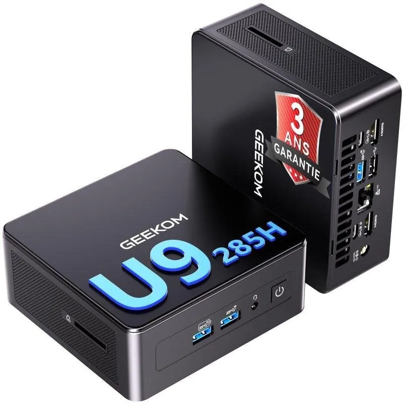 Mini PC GEEKOM IT15 Intel Core Ultra 9 285H 32GB 1TB SSD Gráficos Integrados Windows 11 Pro IA Wi-Fi 7 GMIT15U9285H-321