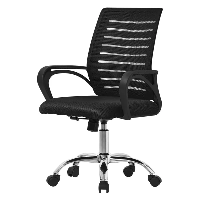 ML Design Silla de Oficina Ergonómica con Asiento Regulable Tapizado de Malla Negra 490013073