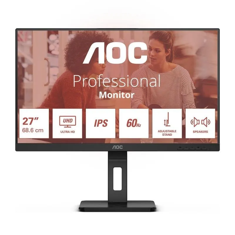 Monitor AOC U27E3UF 27" UltraHD 4K 60Hz IPS HDR Altura Ajustable 4 ms U27E3UF