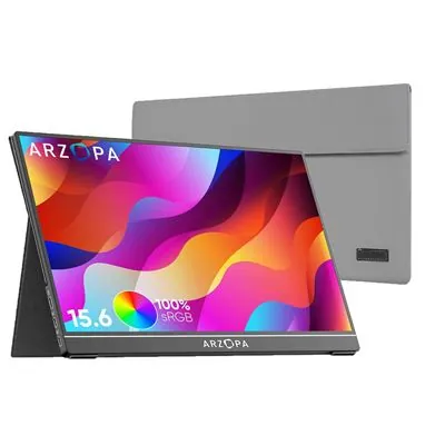 Monitor ARZOPA 14" FullHD 60Hz IPS HDR Portátil USB-C HDMI MiniDP Altavoces AR-A1GAM-P