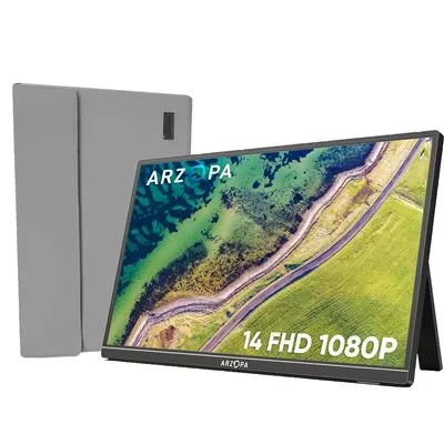 Monitor ARZOPA 14" FullHD 60Hz IPS HDR USB-C MiniDP Altavoces Soporte Portátil AR-A1S-P