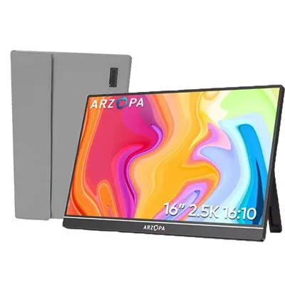 Monitor ARZOPA 16" 2.5K 60Hz IPS Portable HDR 120% sRGB Altavoces USB-C HDMI AR-ZIRC-P