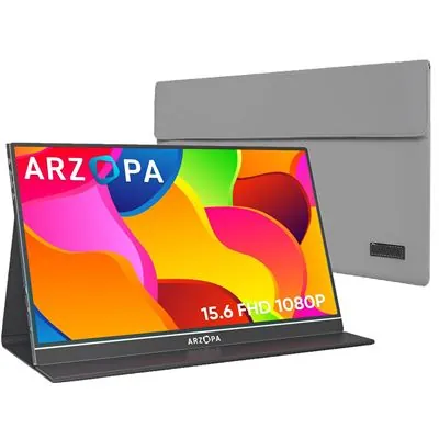Monitor ARZOPA S1 Table 15,6" FullHD 60Hz IPS HDR Ultrafino Altavoces Dual USB-C Mini-HDMI AR-S1TA-P