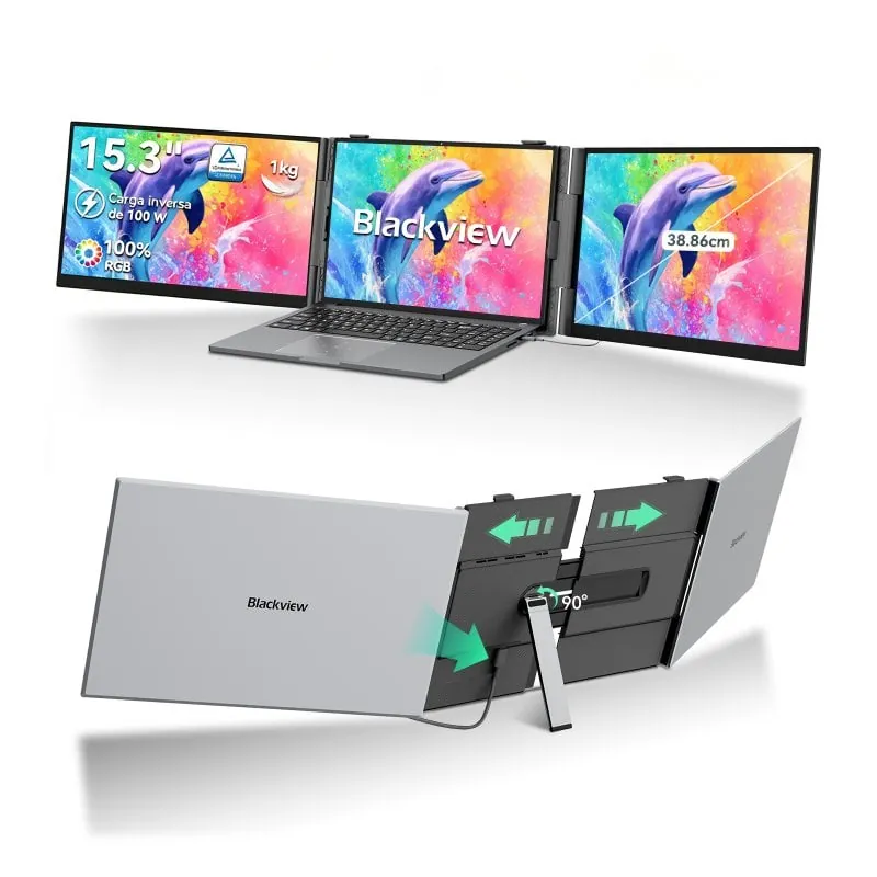 Monitor Blackview DCM8 Pro 15,3" IPS FullHD 60Hz Ultraligero Altavoz Integrado USB-C Protección ocular DCM8PRO