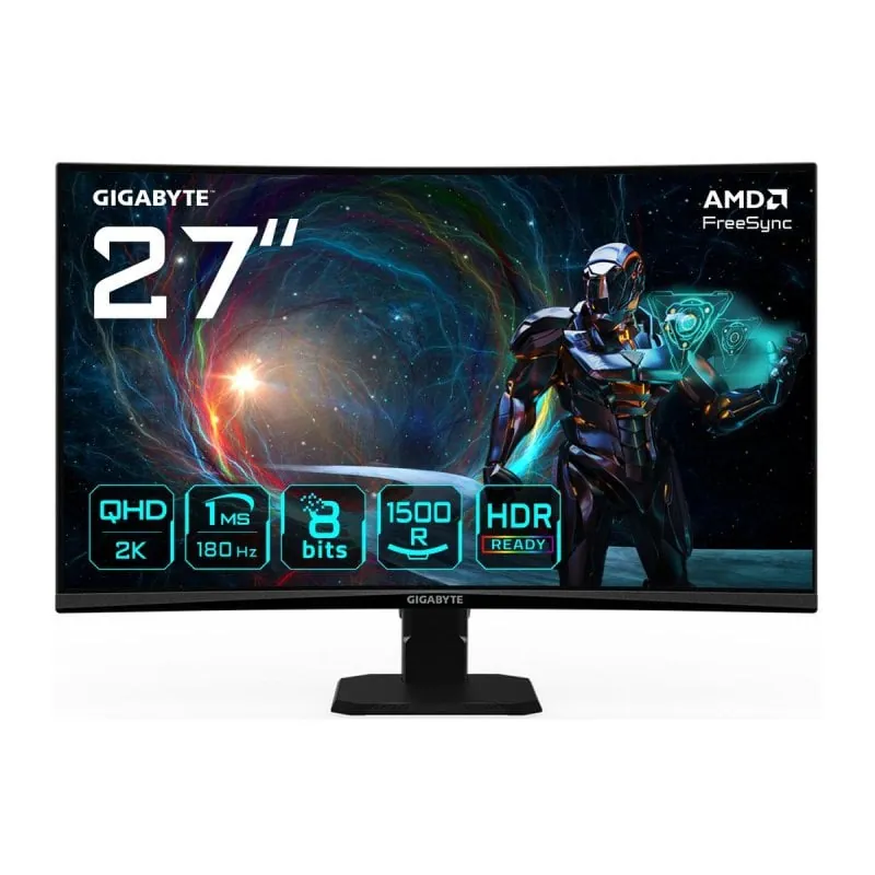 Monitor GIGABYTE GS27QCA 27" QHD 180Hz VA Curvo FreeSync HDR Ready 1ms GS27QCA EK