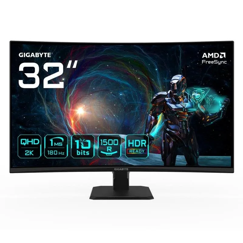 Monitor Gigabyte GS32QCA 31,5" QuadHD 180Hz VA Curvo FreeSync HDR GS32QCA EK