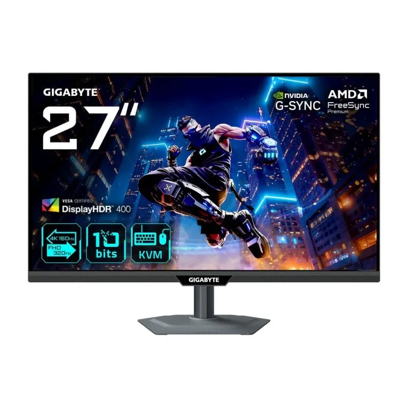 Monitor GIGABYTE M27UP 27" UltraHD 4K 160Hz IPS Tiempo de respuesta 1ms HDR400 KVM M27UP EK