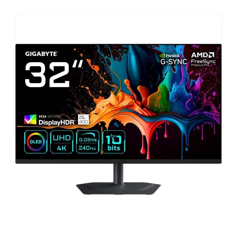 Monitor Gigabyte MO32U2 32" UltraHD 4K 240Hz QD-OLED G-Sync FreeSync HDR True Black MO32U2 EK