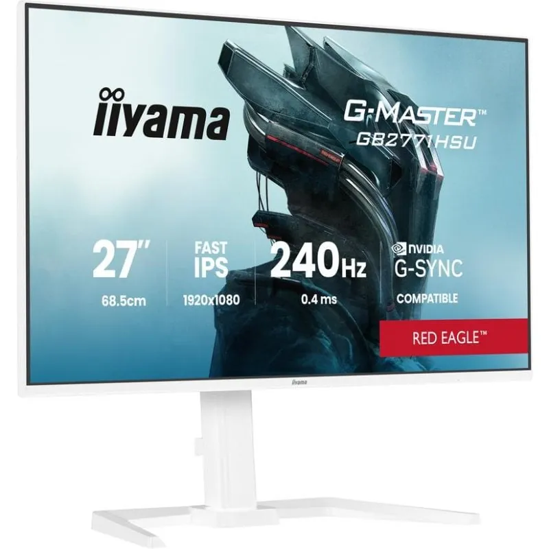 Monitor iiyama G-MASTER GB2771HSU-W1 27" FullHD 240Hz Fast IPS HDR Altura Ajustable Blanco GB2771HSU-W1