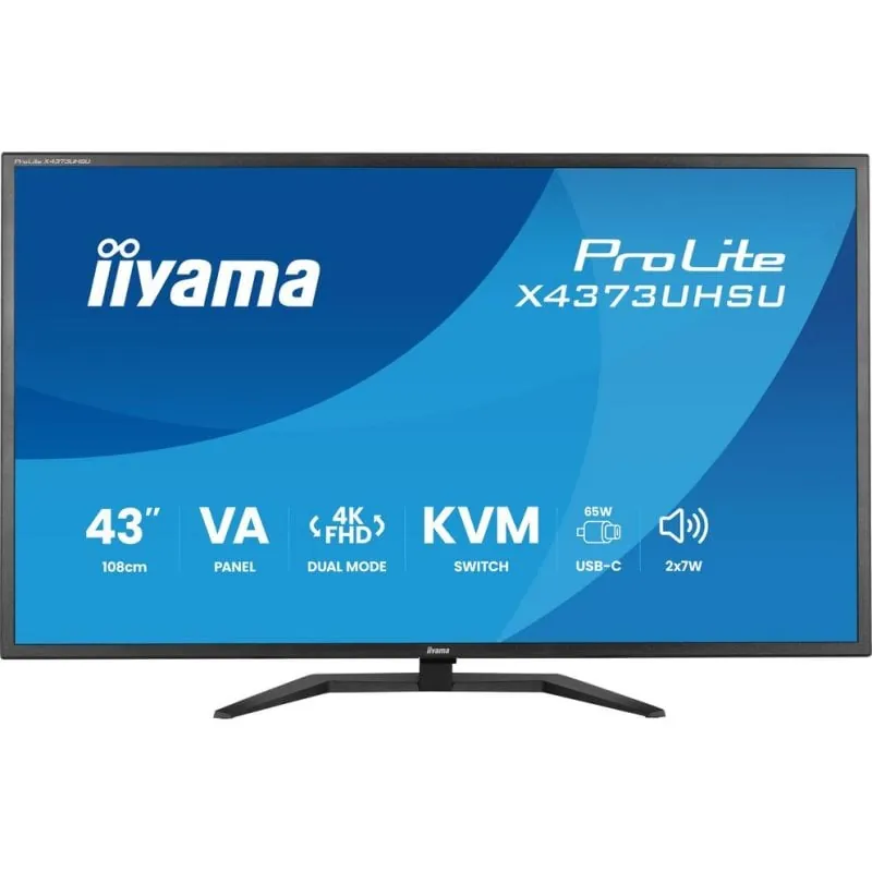 Monitor iiyama ProLite X4373UHSU-B2 43" UltraHD 4K 60Hz VA HDR10 Altavoces USB-C KVM X4373UHSU-B2