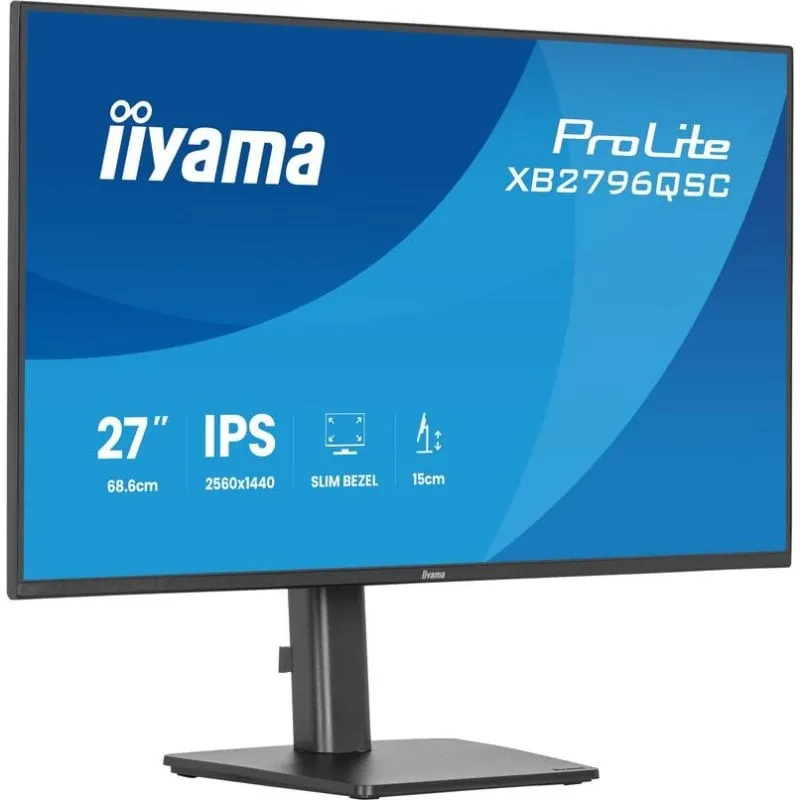 Monitor iiyama ProLite XB2796QSC-B1 27" Quad HD 75Hz IPS Altura Ajustable USB-C 65W XB2796QSC-B1