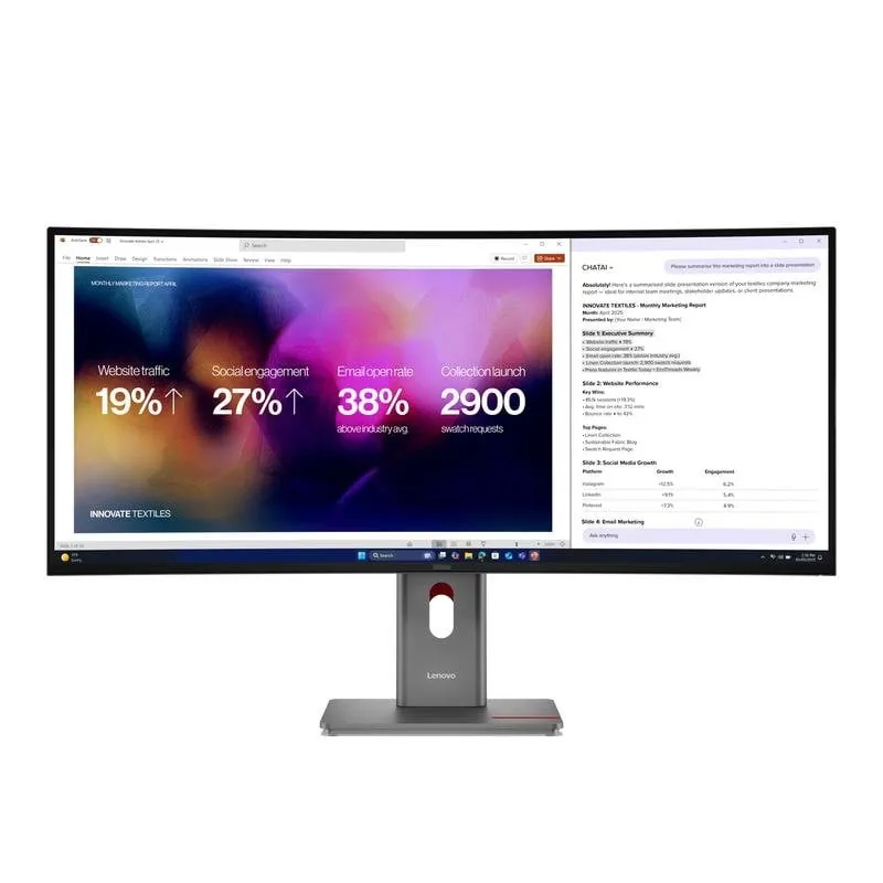 Monitor Lenovo ThinkVision P40WD-40 39,7" UltraHD WUHD 120Hz IPS Curvo Altavoces KVM 64B4GAT1EU