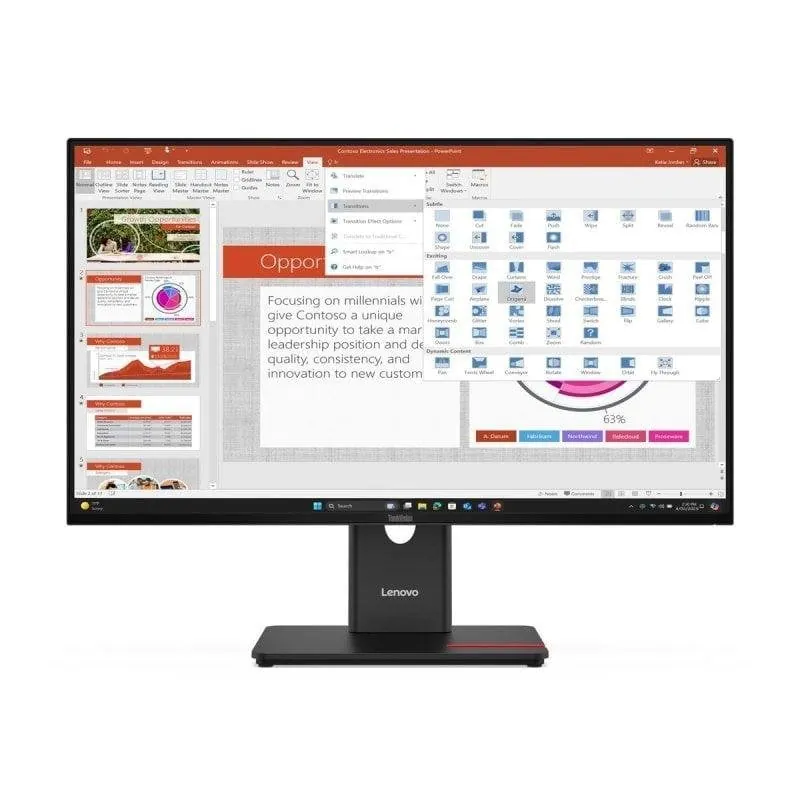 Monitor Lenovo ThinkVision T27-40 27" FullHD 120Hz IPS USB 3.2 Ajuste de Altura VESA 64A5MAT6UK