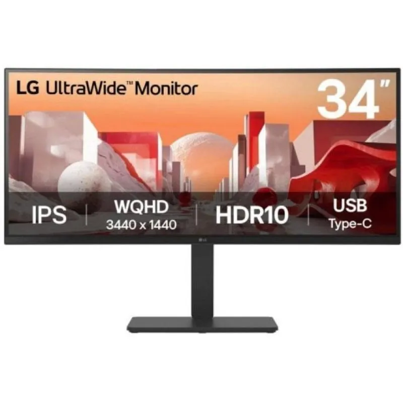 Monitor LG 34BA75QE-B 34" IPS Curvo 3440x1440 WQHD HDR10 USB-C 90W Altavoces KVM VESA 34BA75QE-B.AEU