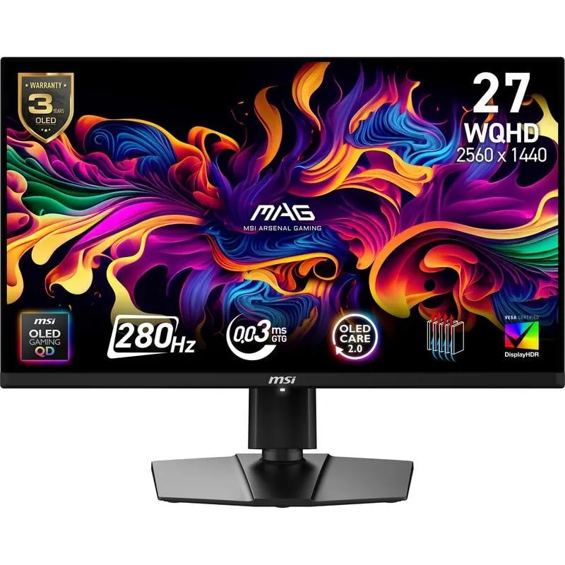 Monitor MSI MAG 271QP QD-OLED 26,5" Wide Quad HD 280Hz QD-OLED HDR400 Tiempo de respuesta 0,03 ms MAG 271QP QD-OLED X28