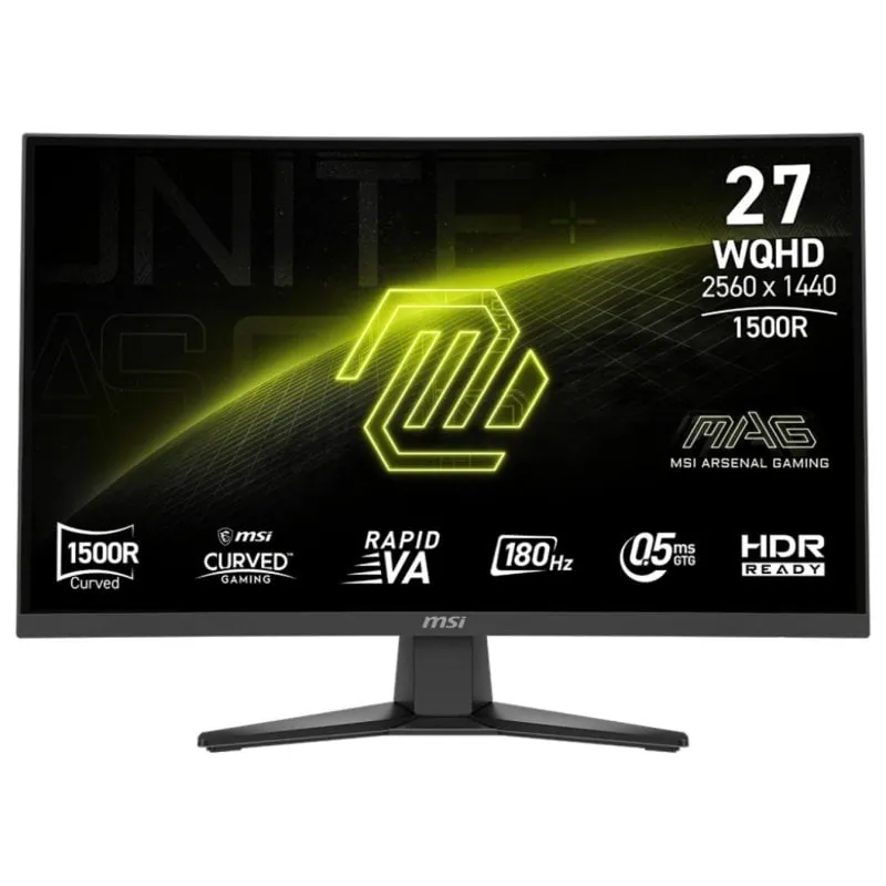 Monitor MSI MAG 275CQFDE E18 27" Wide Quad HD 180Hz VA Curvo 0,5ms HDR VESA MAG 275CQFDE E18