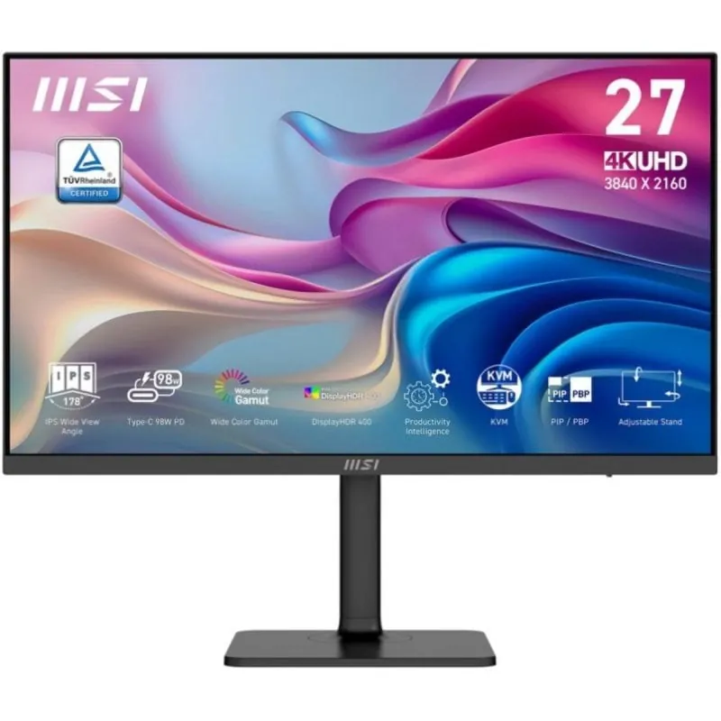 Monitor MSI Modern MD272UPHG 27" UHD 4K IPS 98W USB-C KVM DisplayHDR400 Altavoces 9S6-3PB19H-270