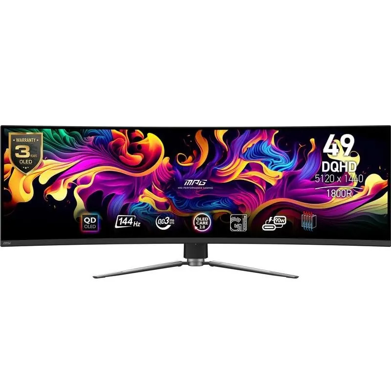 Monitor MSI MPG 491CQPDE 49" UltraWide DQHD 144Hz QD-OLED Curvo Tiempo de respuesta 0,03 ms MPG 491CQPDE QD-OLED