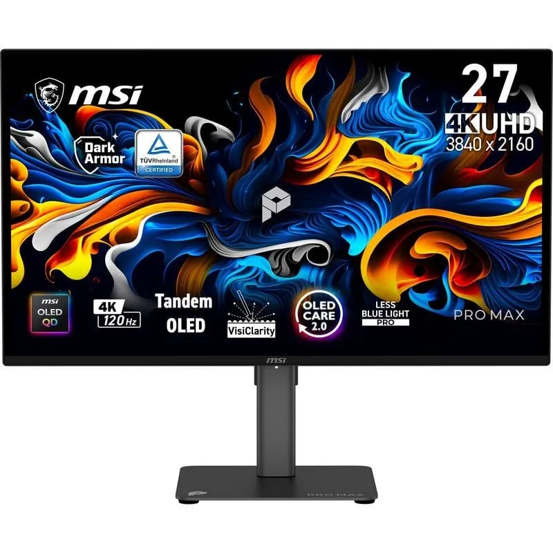 Monitor MSI Pro MAX 271UPX12G 26,5" UltraHD 4K 120Hz QD-OLED Altura Ajustable PRO MAX 271UPX12G