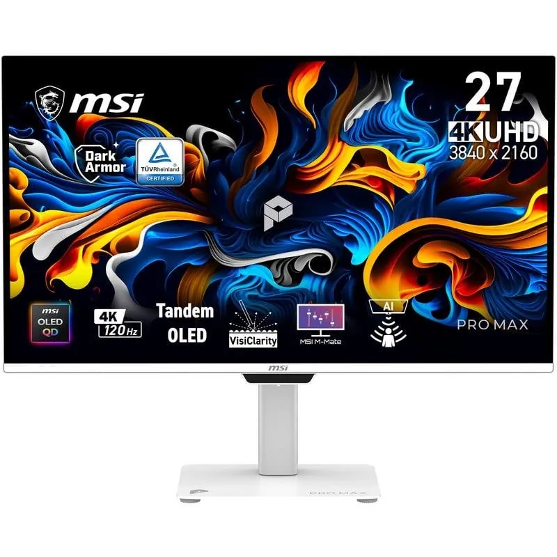 Monitor MSI Pro MAX 271UPXW12G 26,5" UltraHD 4K 120Hz QD-OLED Altura Ajustable PRO MAX 271UPXW12G