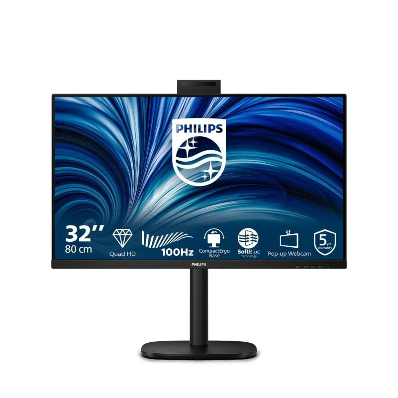 Monitor Philips 32B2U3601H 31.5" Quad HD 100Hz IPS USB-C Altura WebCam 4ms 32B2U3601H/00
