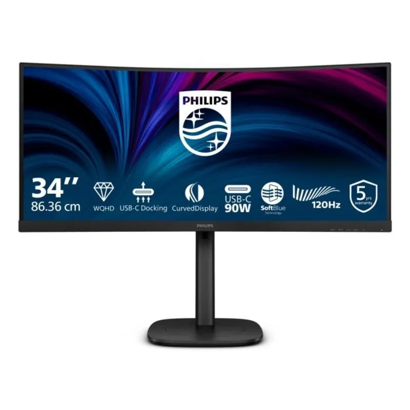 Monitor Philips 34B2U3600C/00 34" UltraWide QHD 120Hz VA Curvo KVM USB-C Altavoces 4ms 34B2U3600C/00
