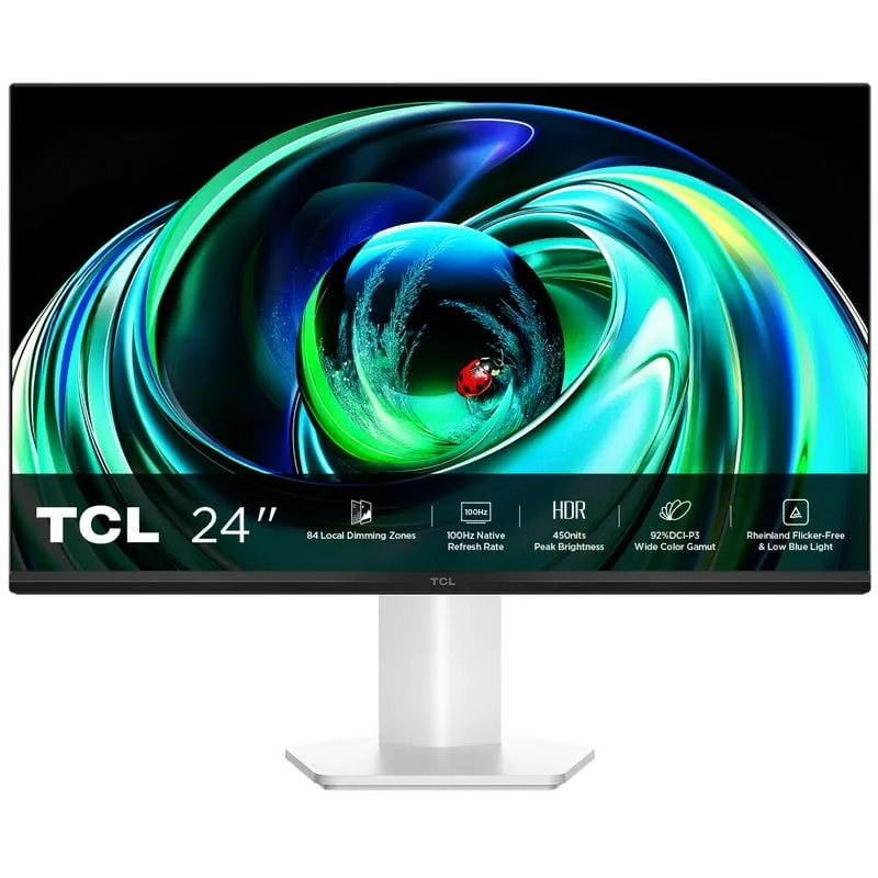 Monitor TCL 24G54 23.8" FullHD 100Hz VA MiniLED HDR10 Blanco VESA Altura Ajustable 24G54