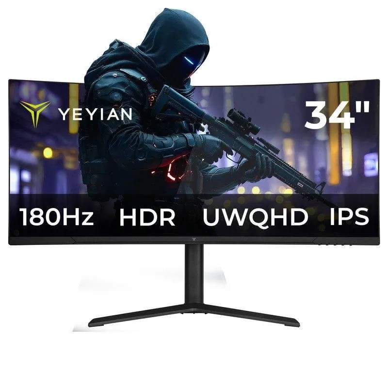 Monitor Yeyian Elysium 34" UltraWide QHD 180 Hz IPS Curvo RGB 1 ms YMC-IP434-P2