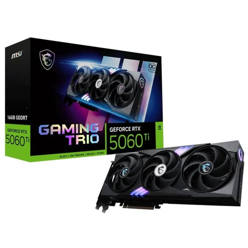 MSI GeForce RTX 5060 Ti GAMING TRIO OC 16GB GDDR7 Reflex 2 RTX AI DLSS4 912-V535-001