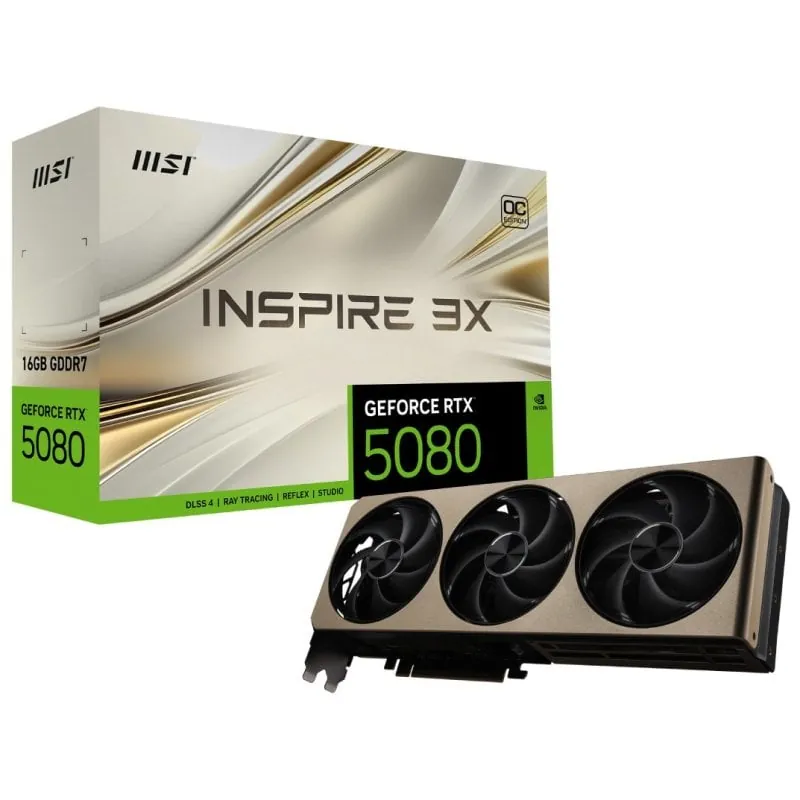 MSI GeForce RTX 5080 INSPIRE 3X OC 16GB GDDR7 Reflex 2 RTX AI DLSS4 912-V531-064